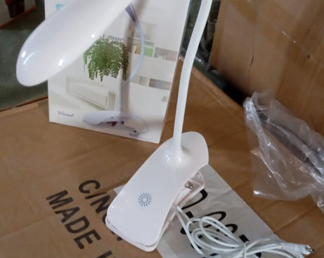 0271 Desk Lamp Adjustable Gooseneck USB Rechargeable 3 modes of Lighting, Reading Lamp for Dorm White, Study Desk lamp Suitable for Girls College Bedroom Reading