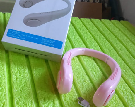 Portable Neck Fan: Holiday Hands Free Bladeless Neck Fan, 360° Cooling Hanging Fan, USB Rechargeable Personal Neck Fan, Wearable Neck Fan Suitable for Traveling
