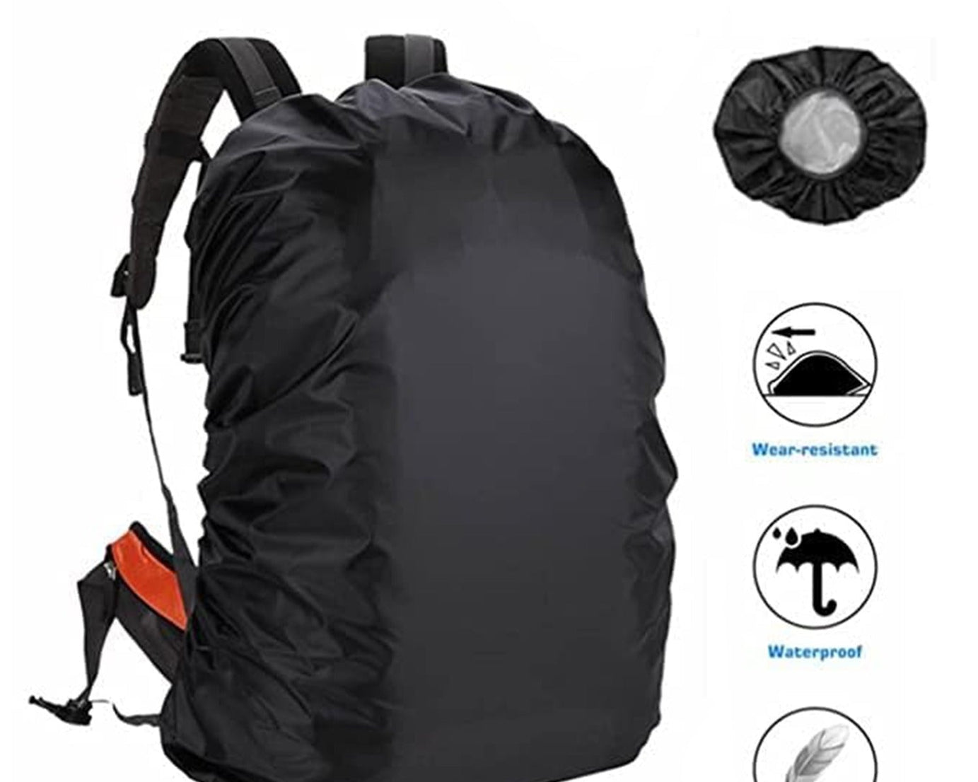 4100 Heavy Waterproof Nylon Rain Cover/Dust Cover - Elastic Adjustable for Laptop Bags and Backpacks, School Bag Waterproof Cover, Dust Proof, Backpack, Laptop Bag Cover (1Pc)