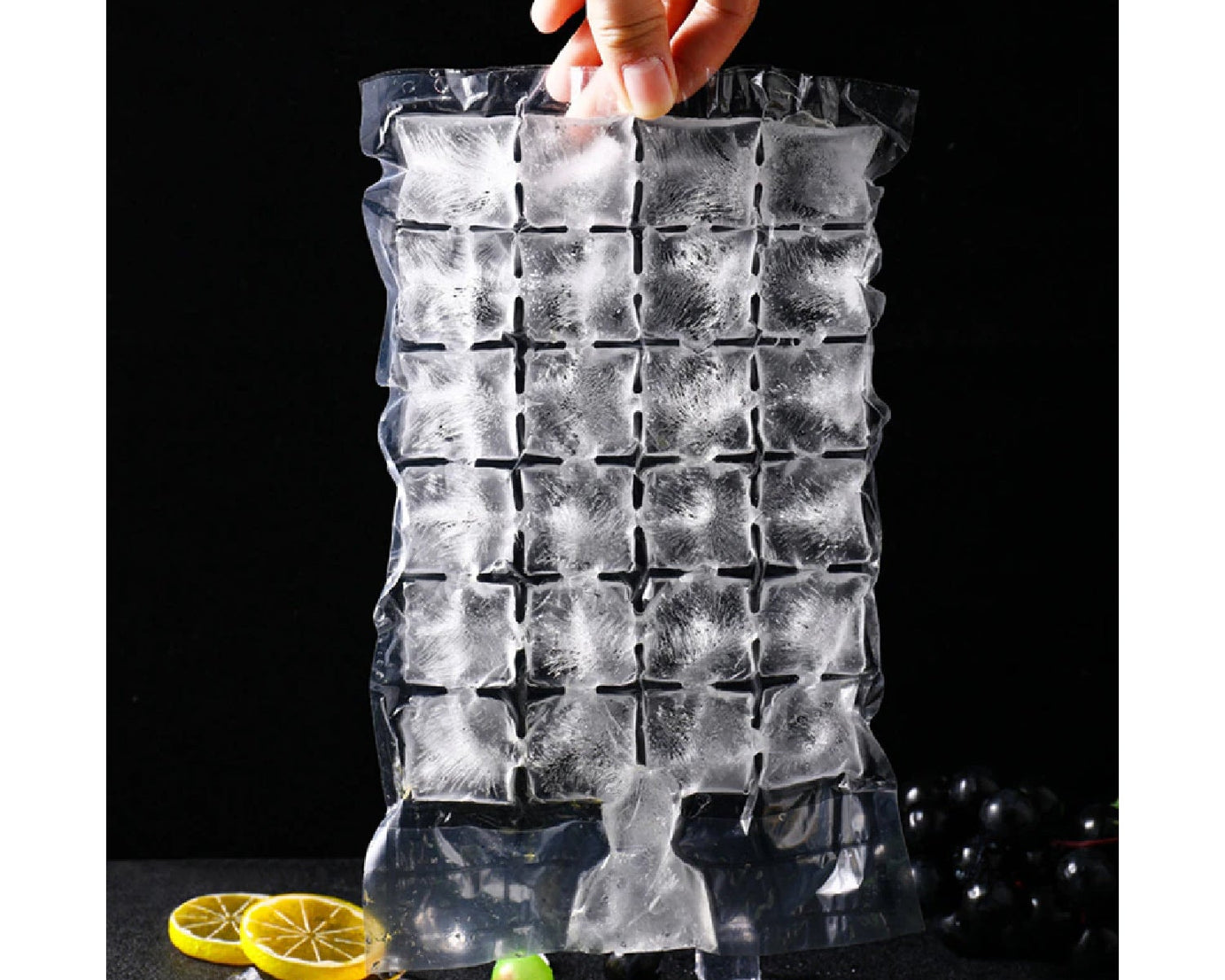 Disposable Ice Cube Bags, Stackable Easy Release Ice Cube Mold Trays Self-Seal Freezing Maker,Cold Ice Pack Cooler Bag for Cocktail Food Wine
