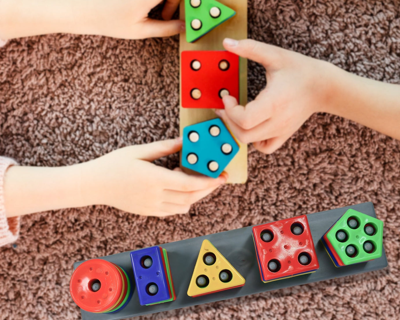 Educational geometric block set with multiple angles for preschool learning