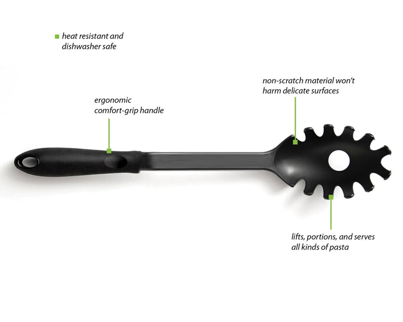 Pasta server in black color