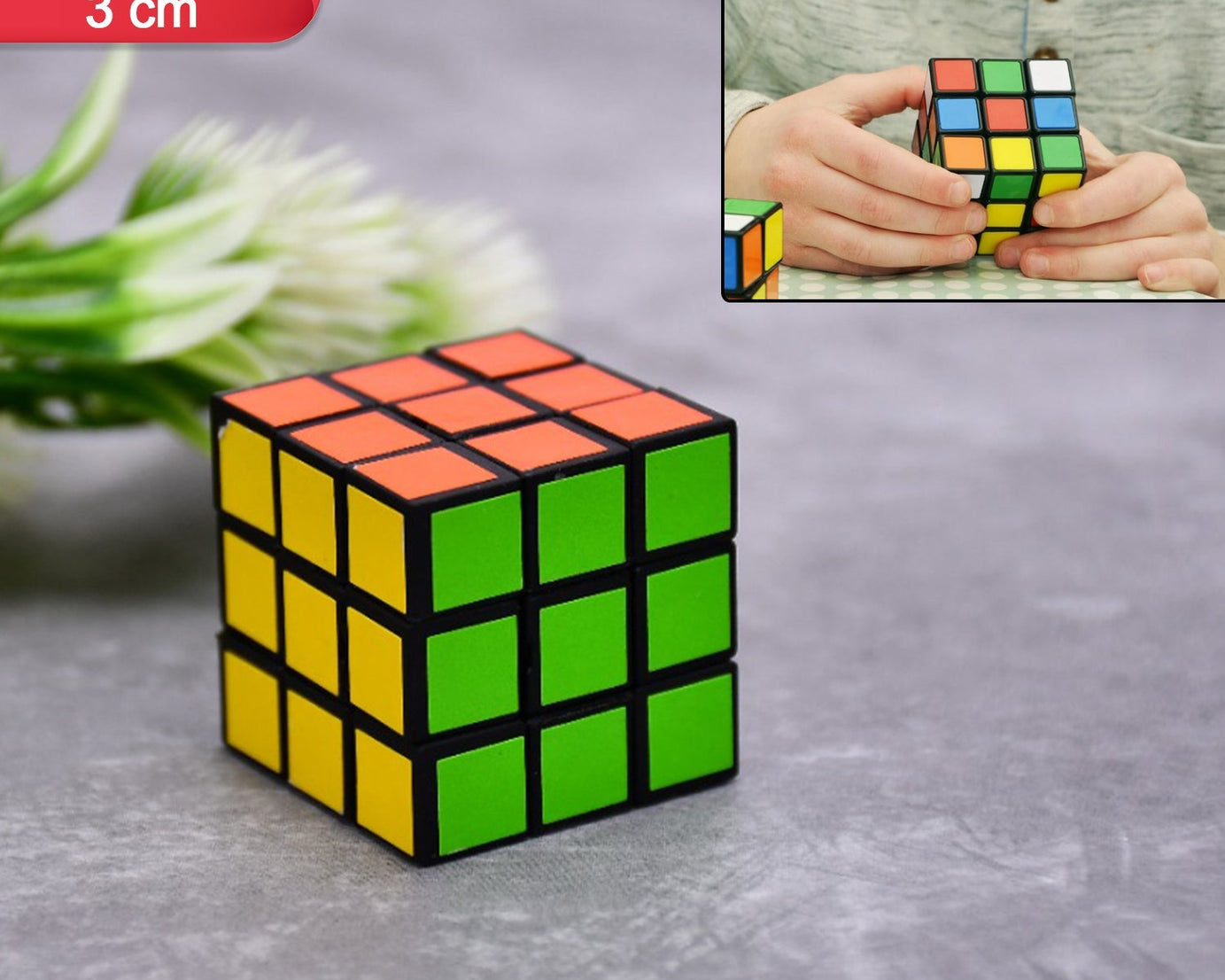 Mini cube puzzle, side view, ideal for kids and birthdays