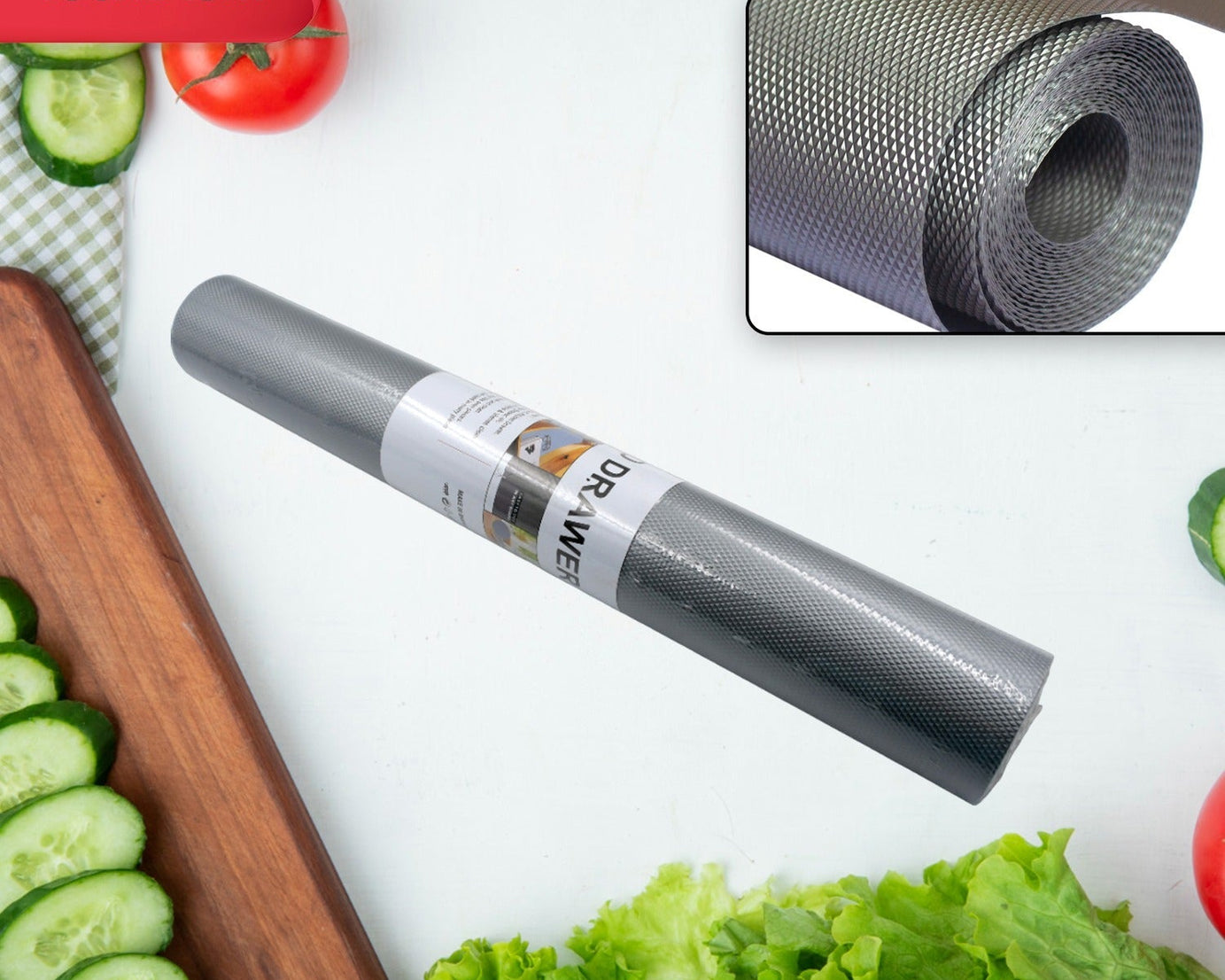 Multipurpose Anti-Slip Mat Liner Roll - 45cmx5m for Kitchen, Bathroom, Cabinet, Drawer, Shelf & Fridge