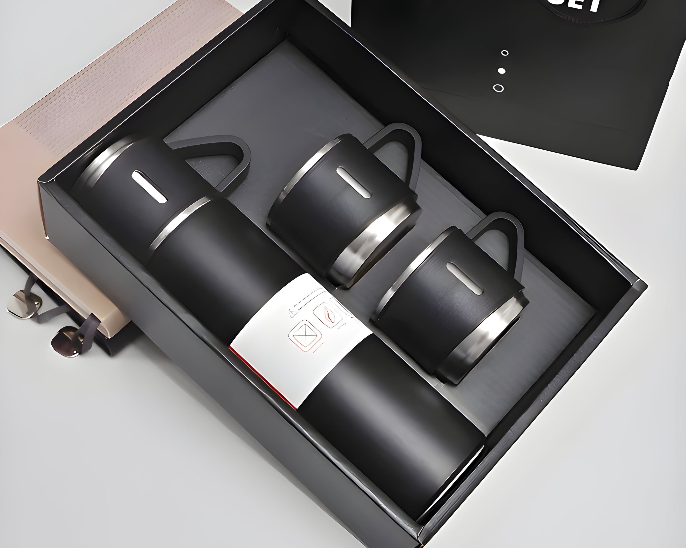 Customized/Personalized Stainless Steel Water Bottle Vacuum Flask Set With 3 Steel Cups Combo | Gifting Custom Name Water Bottle | Gifts for boyfriend/Girlfriend/Employee | 500ML |