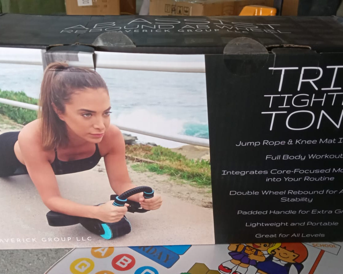 Abdominal Wheel Roller Widened Elbow Support Roller with Timer & Skipping Rope (1 Set)