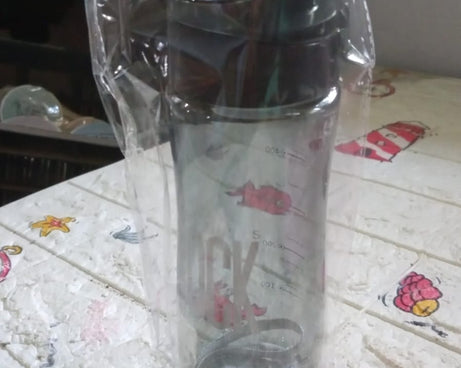 7330 Plastic water bottle Outdoor Sport Bottle With Carry Case, leak proof BPA-free for travel cold and hot water Plastic water bottle with daily water intake for gym and children, Home, Travel, Office Use (1 pc )