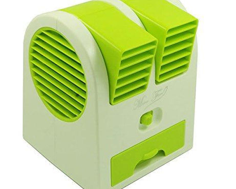 Bladeless mini air conditioner in sleek design.