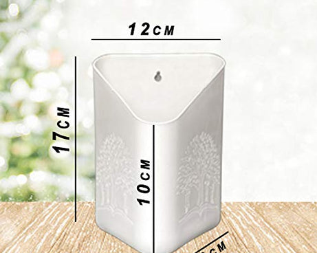 Decorative plastic planter pot, ideal for vertical gardening.