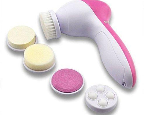 5-in-1 body and facial massager in pink.
