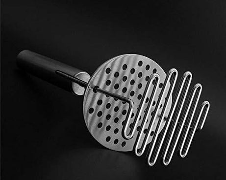 Stainless steel hand masher for mashing potatoes and vegetables