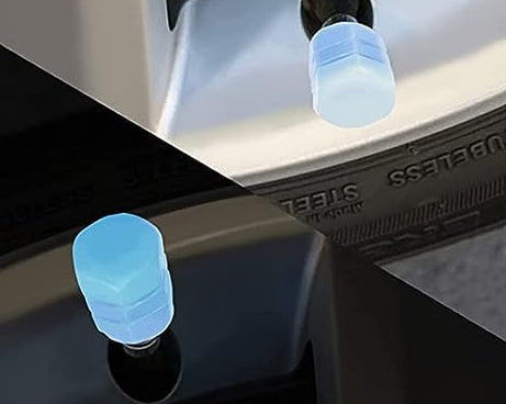 Tyre Valve Caps Luminous Glow Car Tire Air Stem Valve Cap Covers vaal cap ( 4 Pcs Mix Colour)