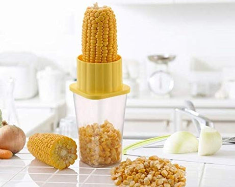 Plastic corn stripper and bowl