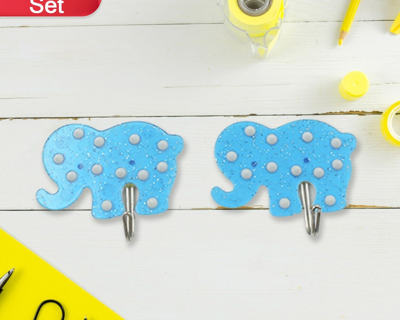 Strong Self-Adhesive Hooks (2 Pc): Heavy Duty, Waterproof, Multipurpose