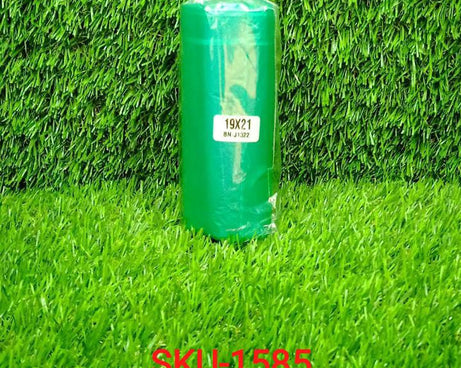 Compact biodegradable green garbage bags for responsible disposal.