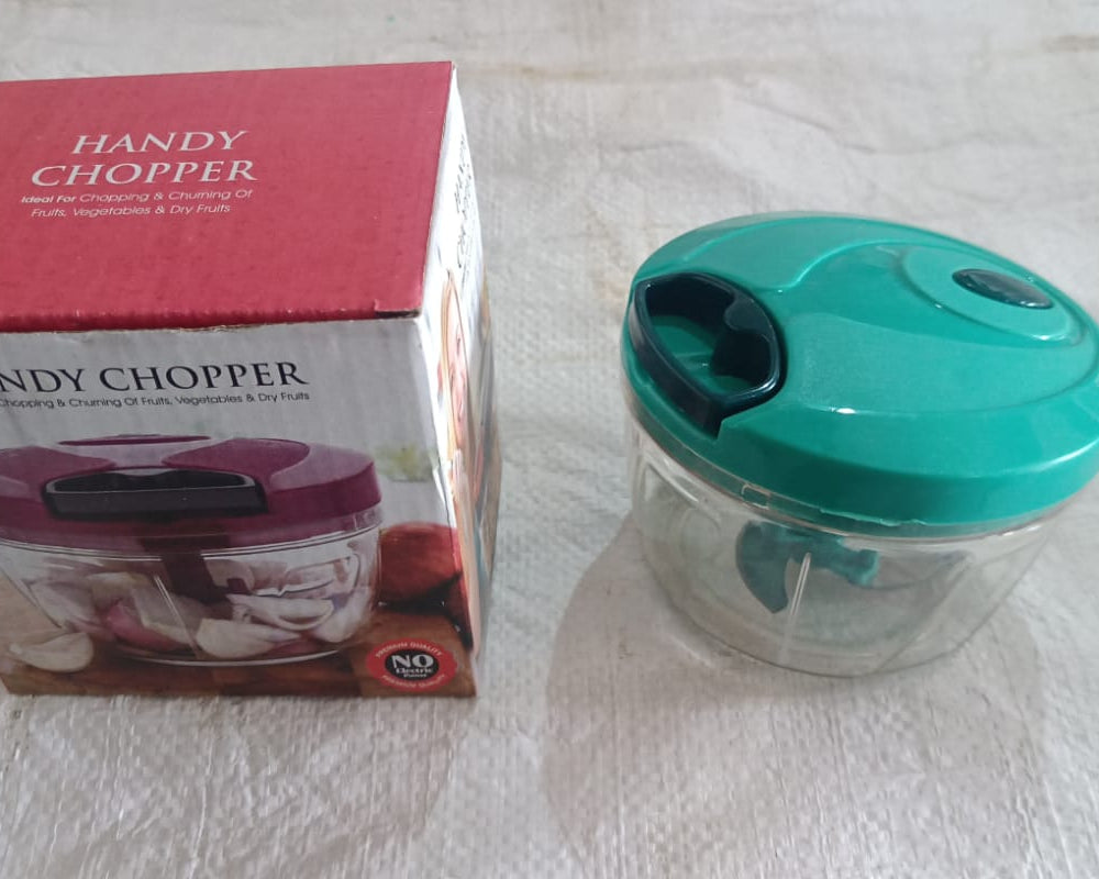 Handy Mini Plastic Vegetable Chopper Cutter, Onion Chopper Vegetables for Kitchen Accessories with 3 Blades