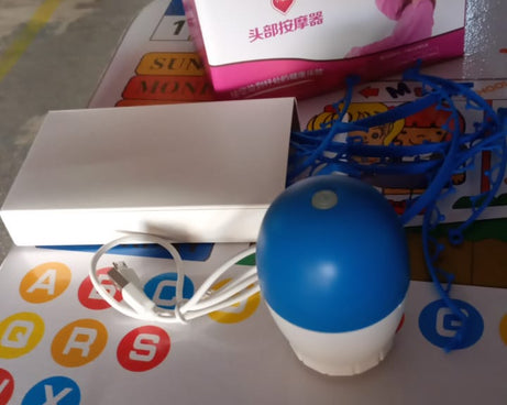 Head scratcher with electric octopus design.