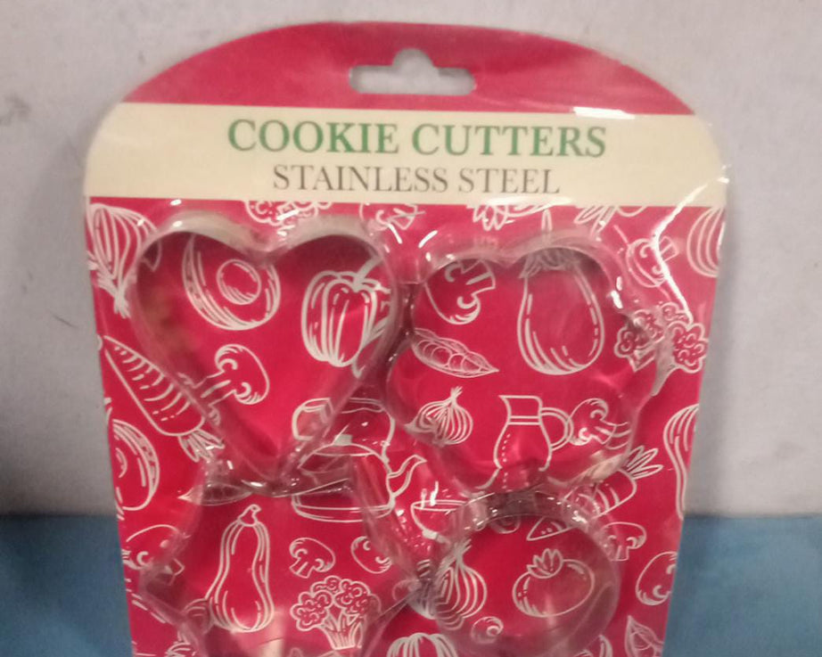 0827 Cookie Cutter Stainless Steel Cookie Cutter with Shape Heart Round Star and Flower (4 Pieces)