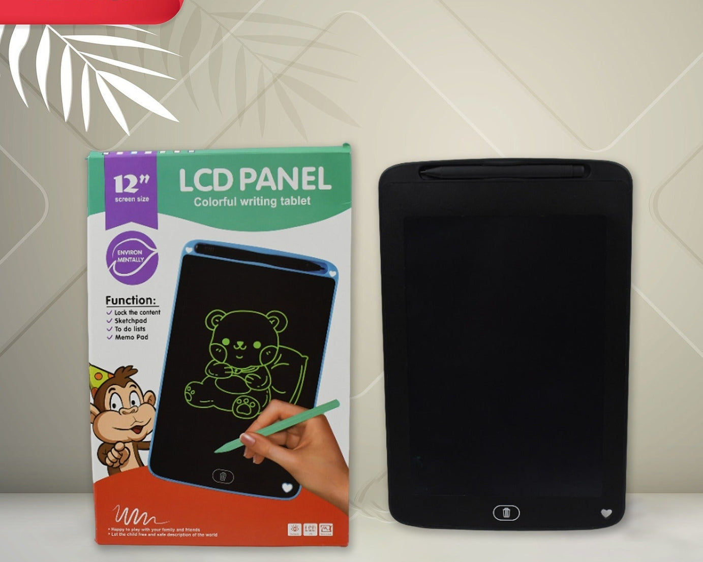 Portable LCD Writing Board Slate Drawing Record Notes Digital Notepad with Pen Handwriting Pad Paperless Graphic Tablet for Kids 12 inch