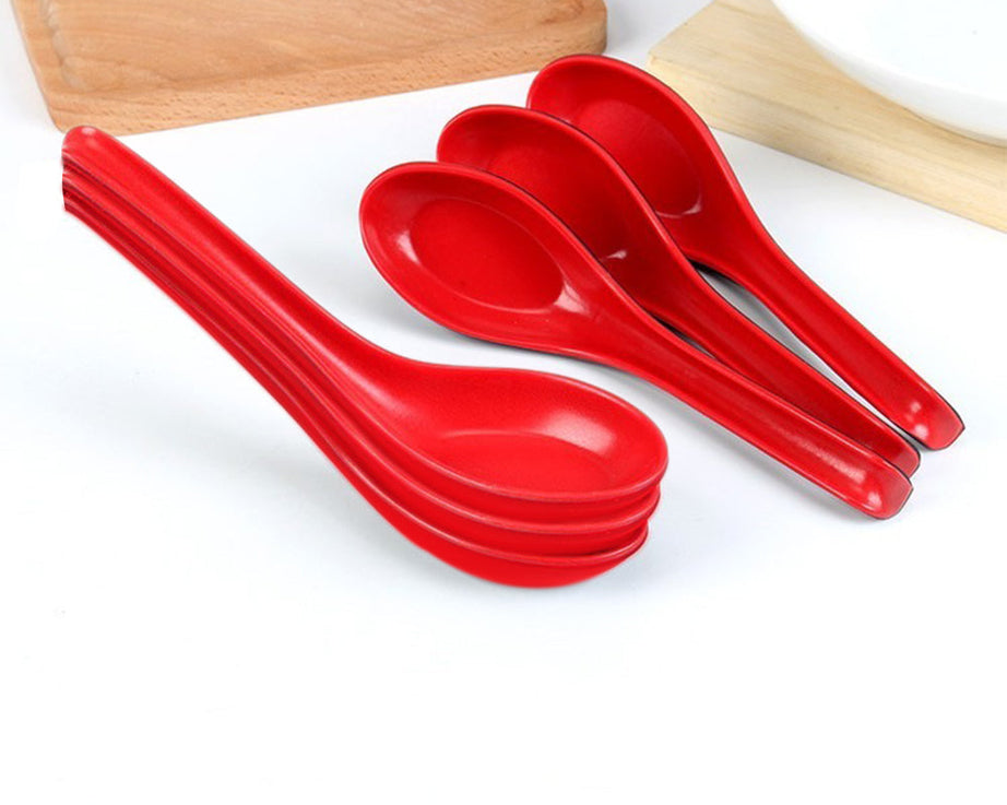 Microwave-safe unbreakable soup and dessert spoons, colorful set of 6.