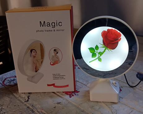 Plastic 2 in 1 Mirror Come Photo Frame with Led Light