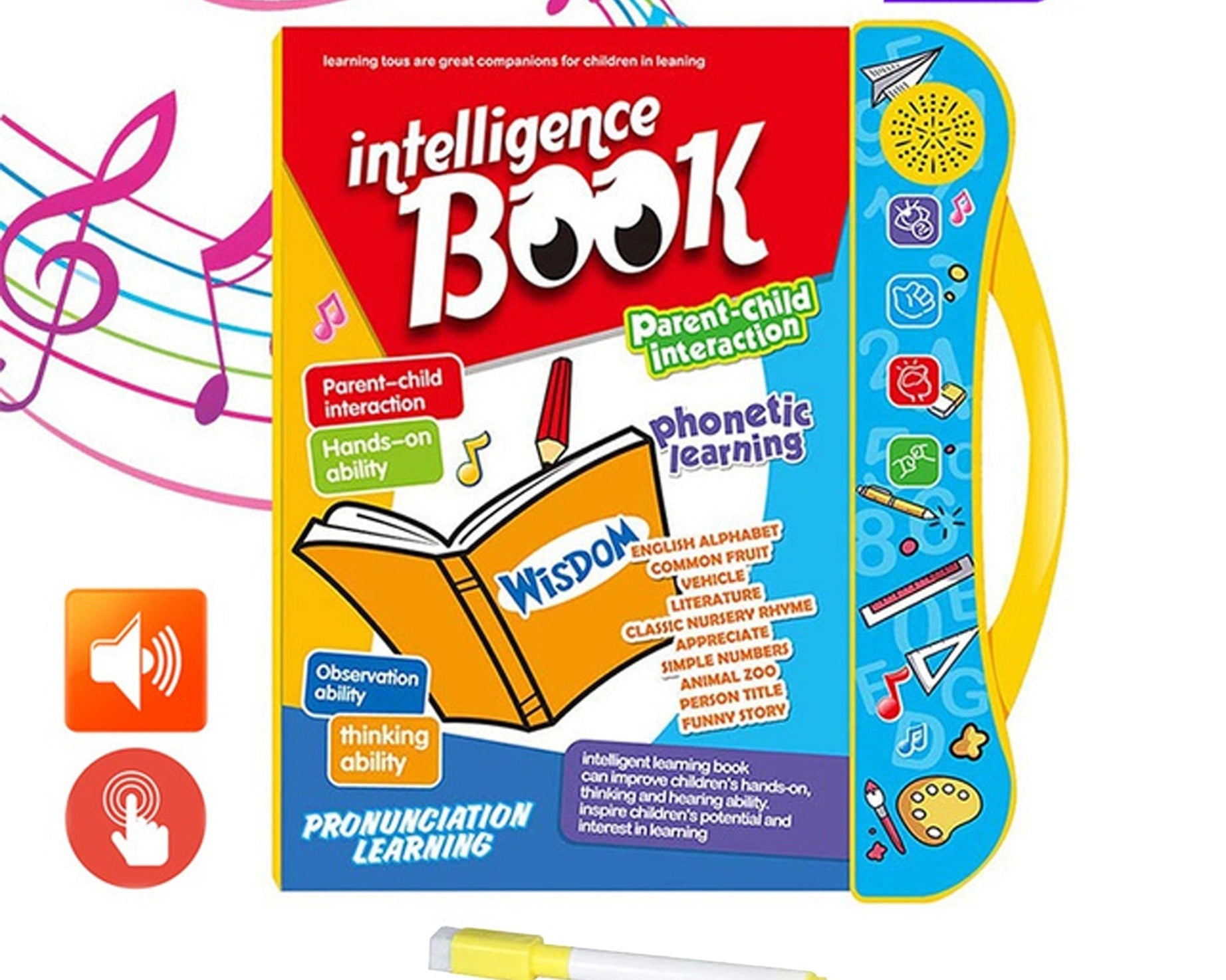 Kids' musical learning book, colorful and educational