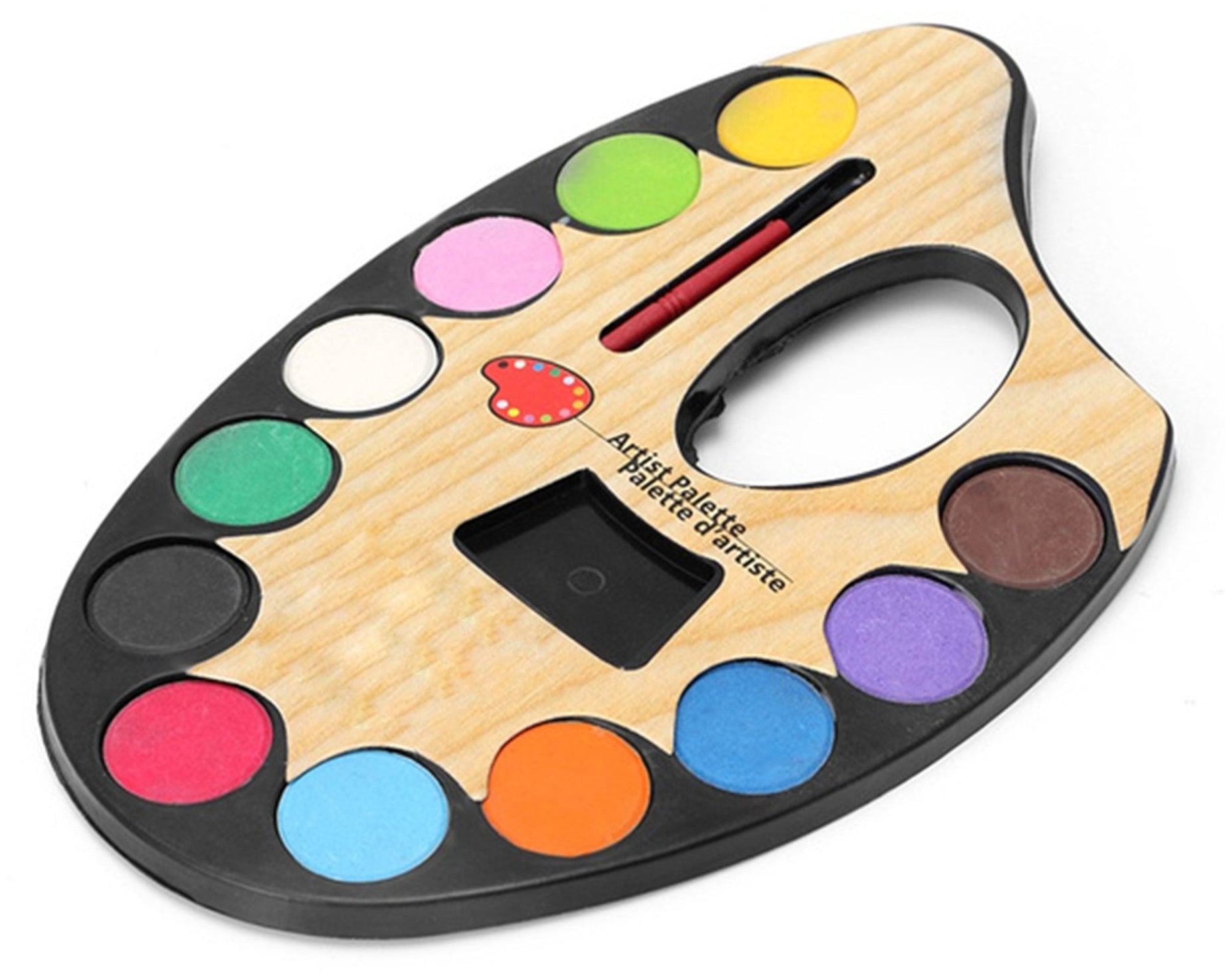 Watercolor paint set, non-toxic, with assorted shades