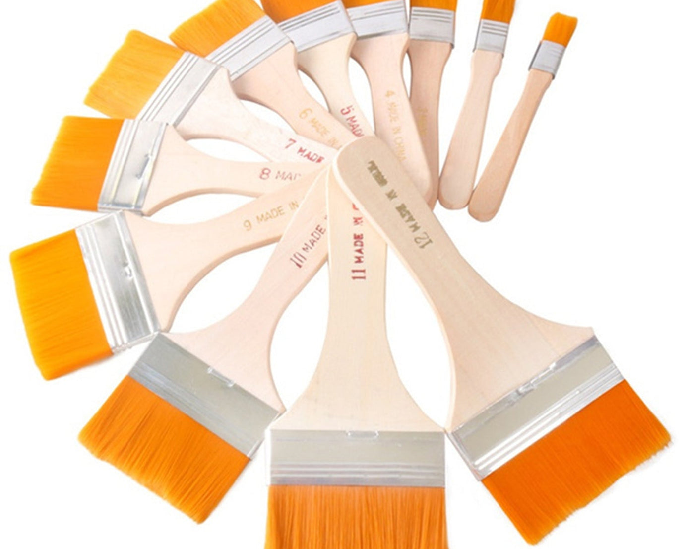 Artistic Flat Painting Brush - Set of 12