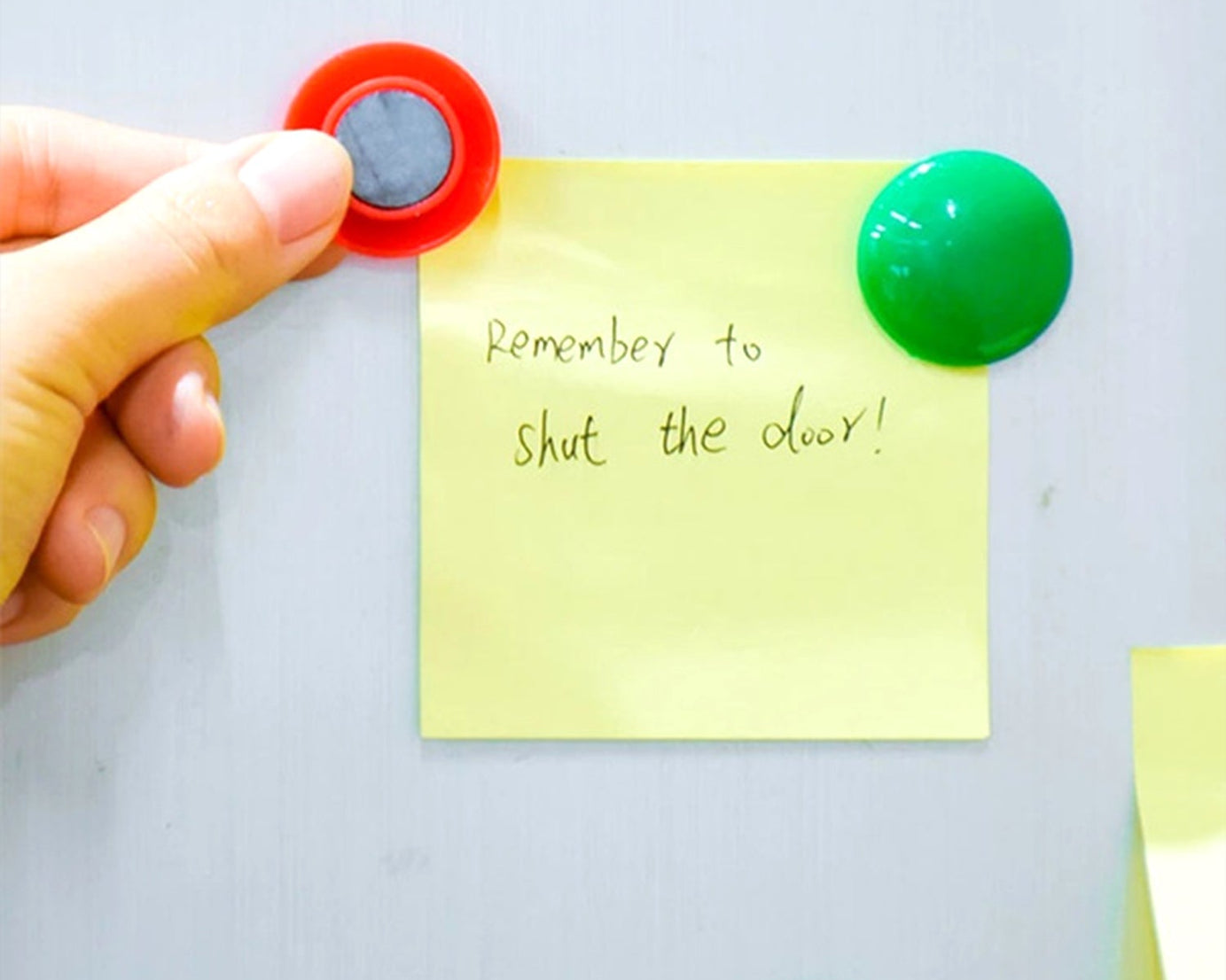 Magnets on board, various colors.