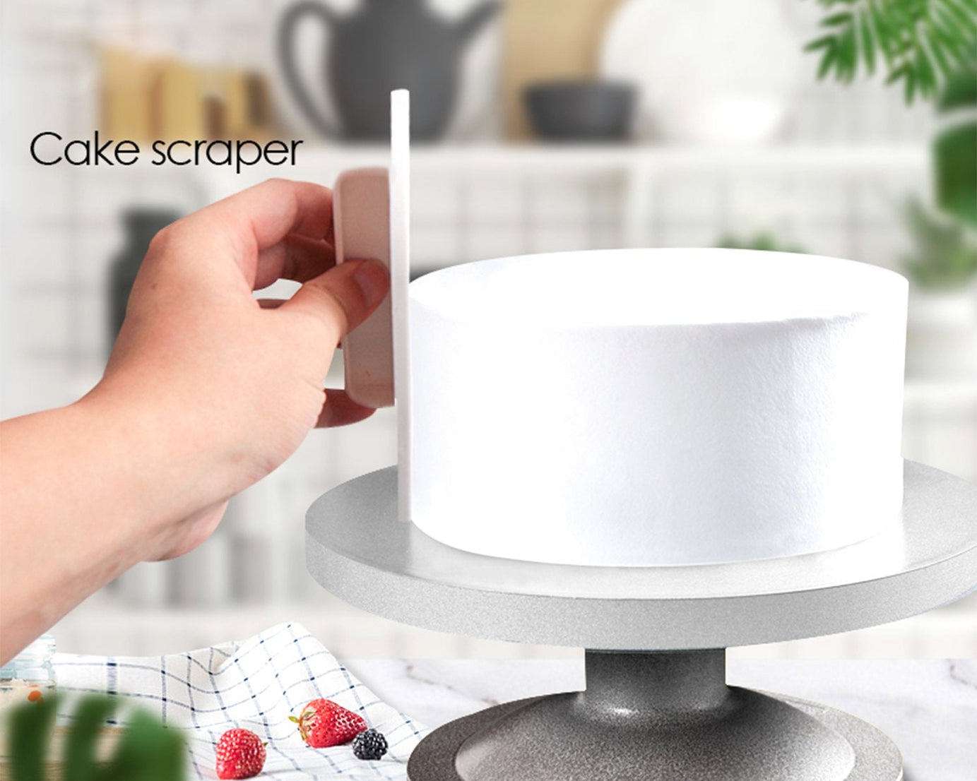 Various plastic smoothers for decorating cakes and pastries