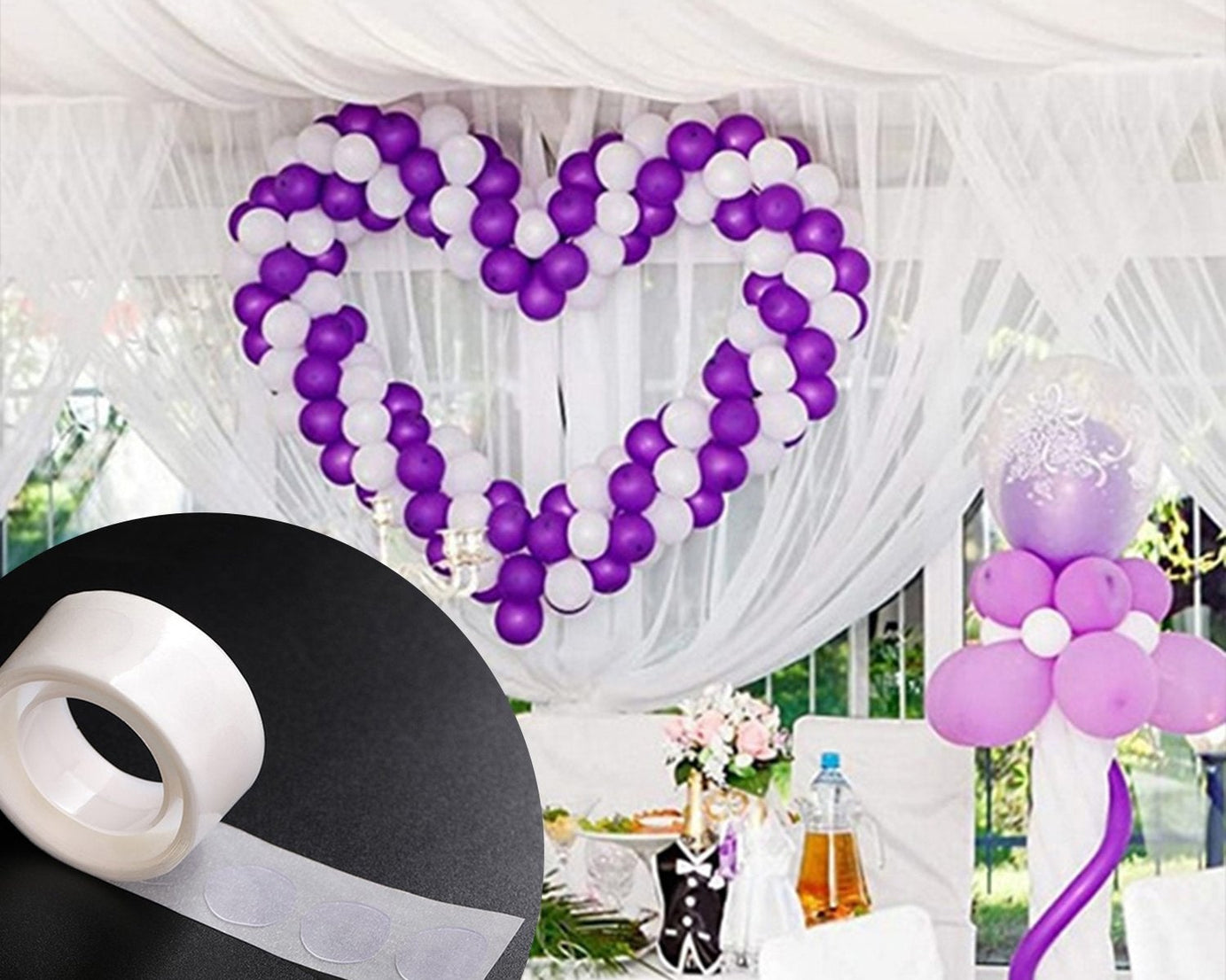 Glue dots roll for sticking decorations securely