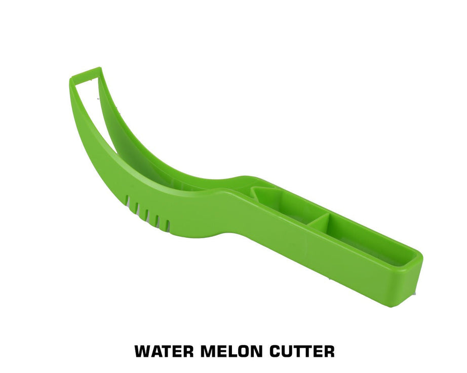 Watermelon slicer with ergonomic handle for quick and even slicing.