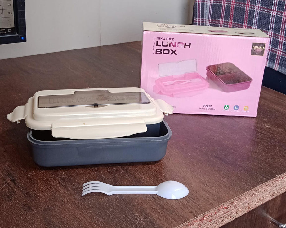 Lunch Box Flex Lock Plastic Liner Lunch Container, Portable Tableware Set for Kid Adult Student Children Keep Food Warm