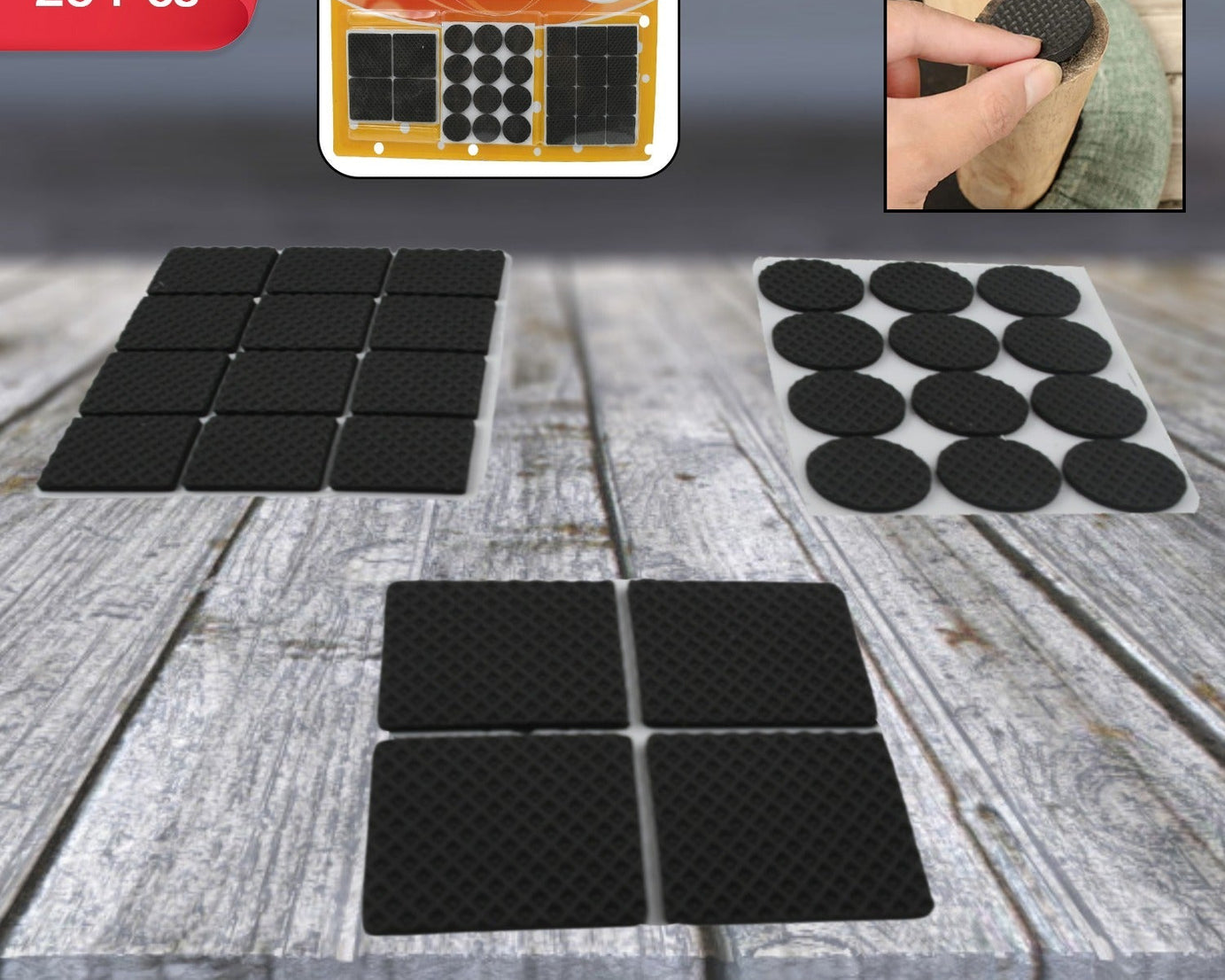 28 pc Rubber furniture Pads Self Sticking Non Slip Furniture Noise Insulation Pads