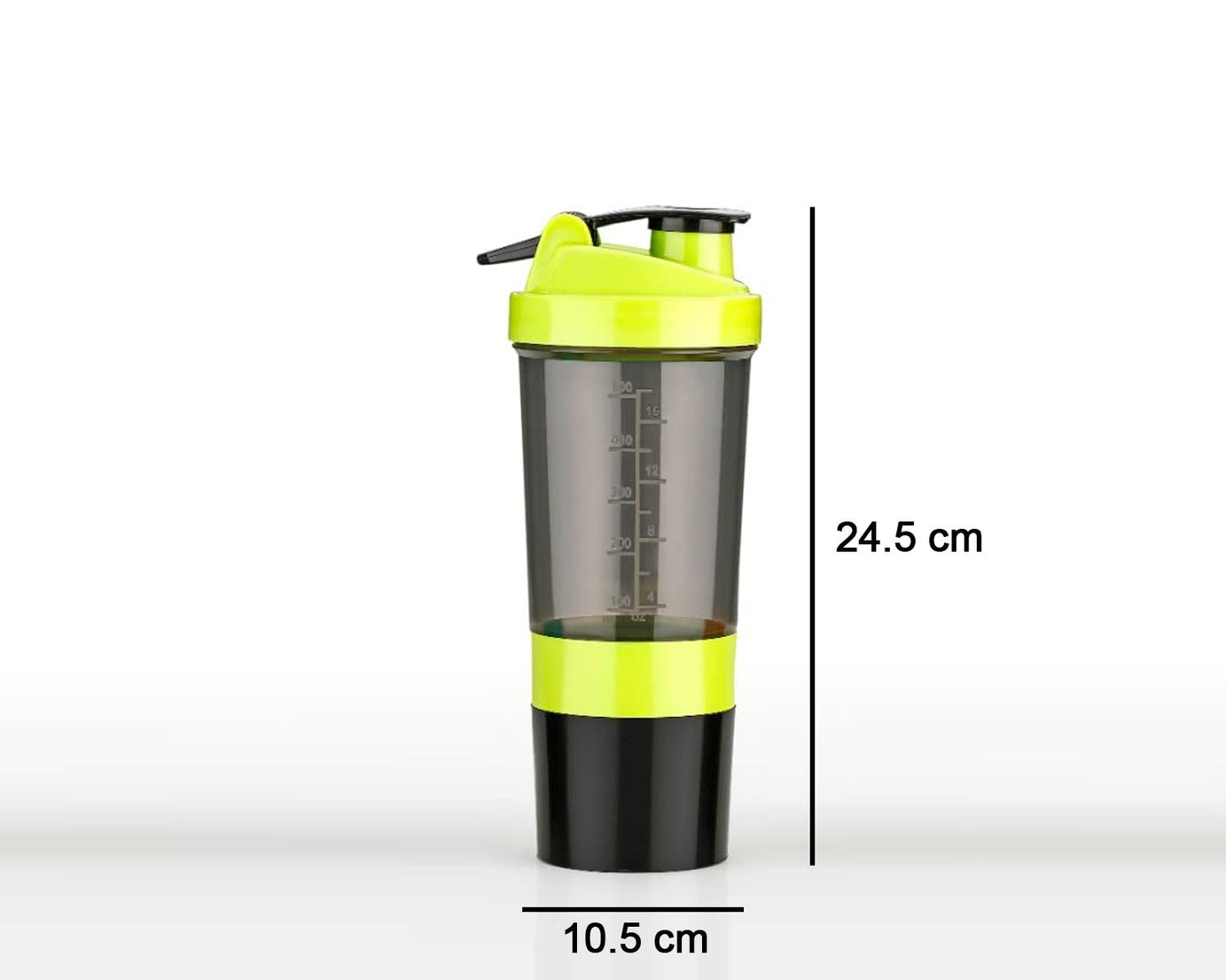 Shaker bottle for protein with ergonomic design