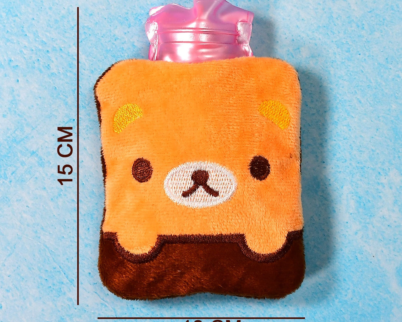 Brown panda print hot water bottle for pain relief