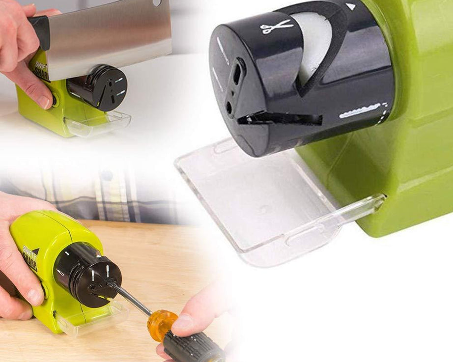 Motorized knife sharpener with cordless feature