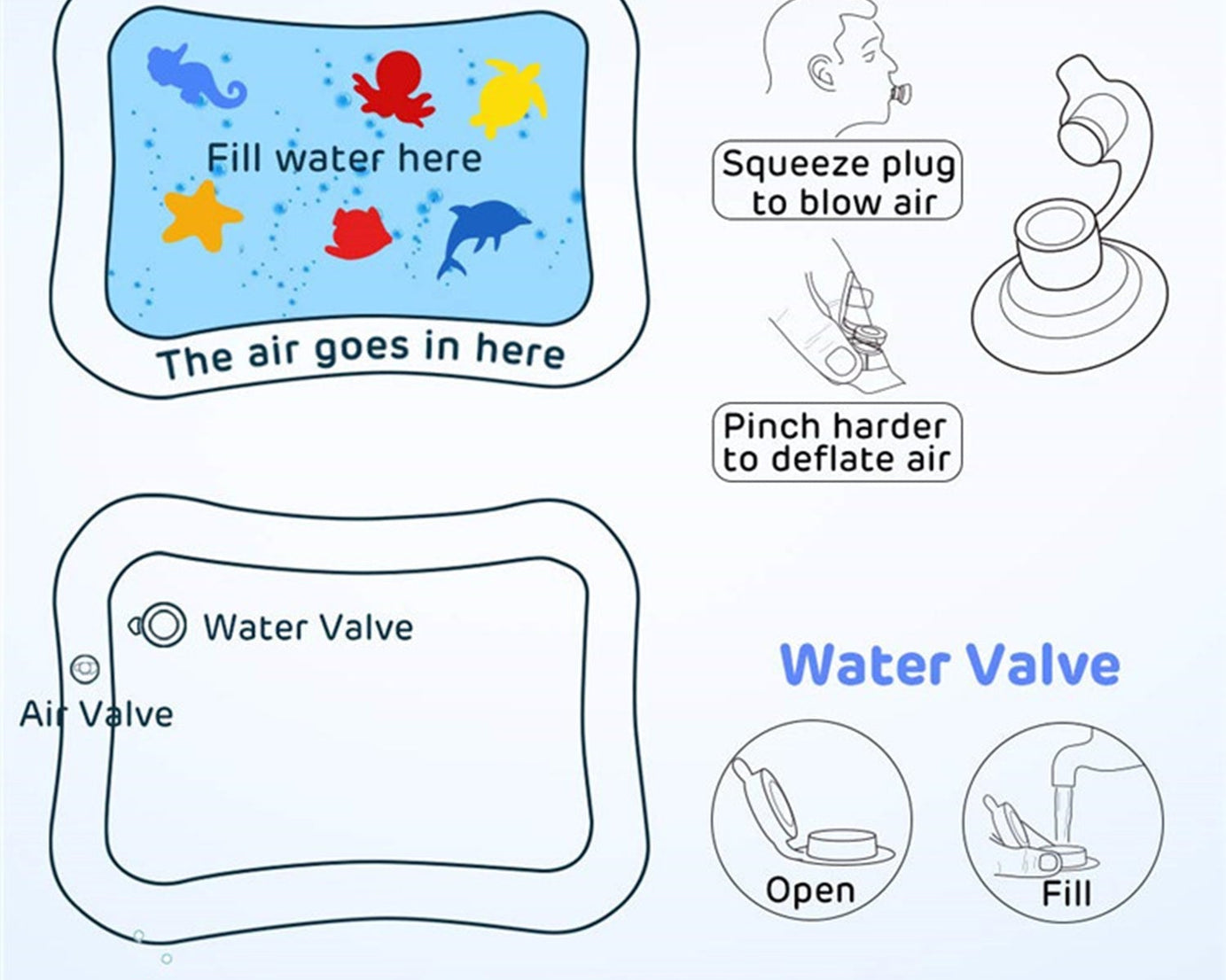 Inflatable play mat for babies