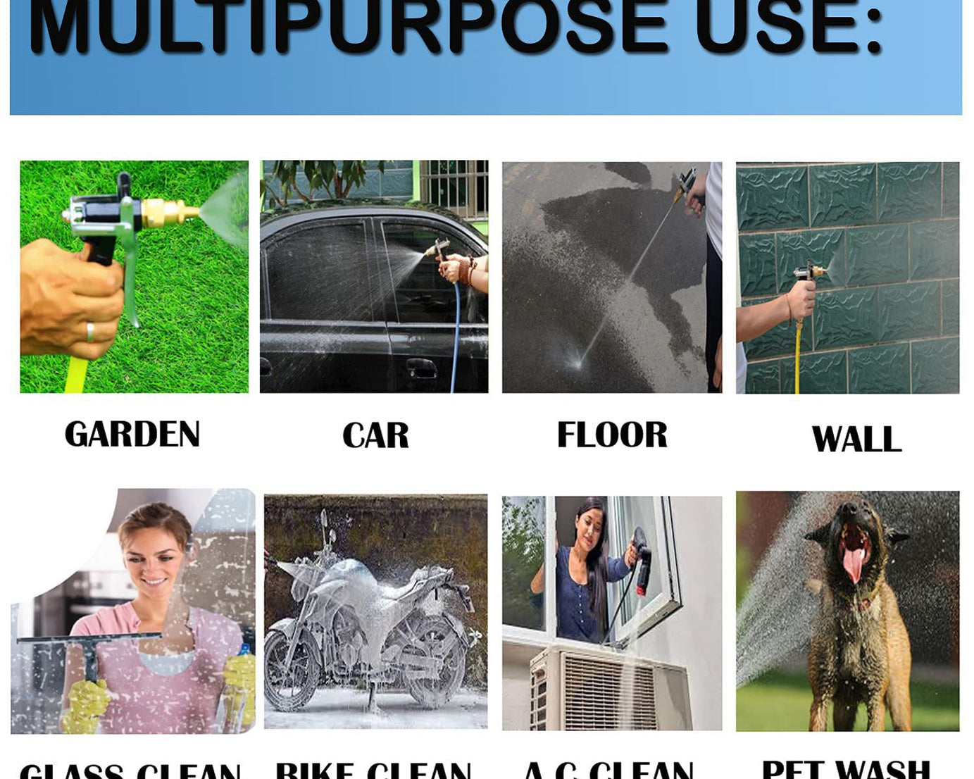 Durable Gold Color Trigger Hose Nozzle Water Lever Spray