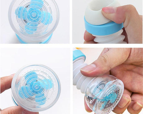Expandable faucet nozzle for adjustable spray