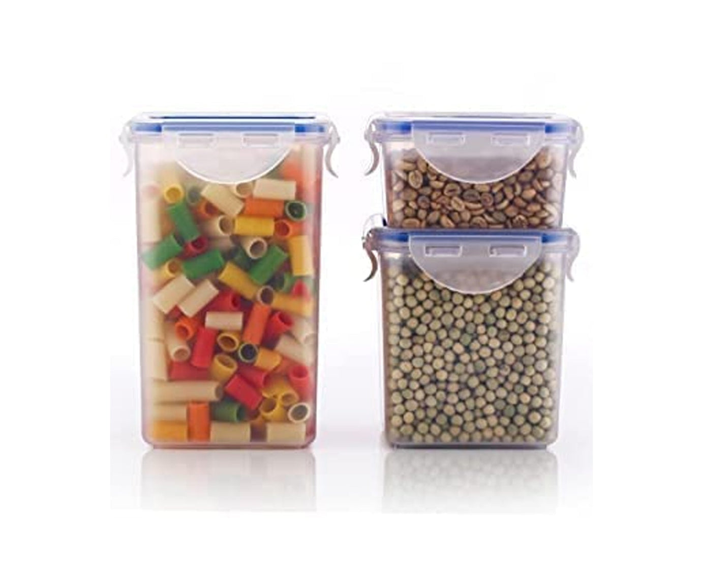 Rectangle Food Storage Containers: Airtight, Leak-Proof Lids (3-Pack, Clear ABS)