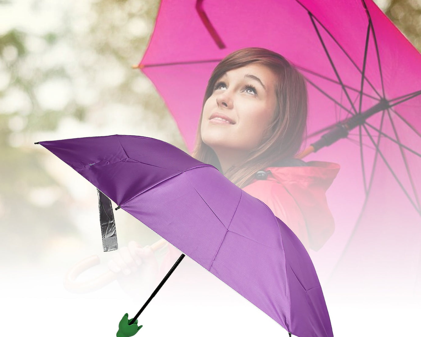 Vegetable shaped Folding Umbrella, Plastic Case Creative Fashion Folding Mini Sun Shade Rain Umbrella, Unique Umbrella, Sun & UV Protection, Cute Design (1 Pc)