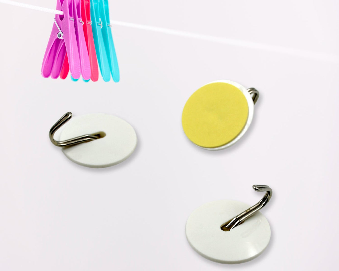 Strong Self-Adhesive Hooks (2 Pc): Heavy Duty, Waterproof, All-Purpose
