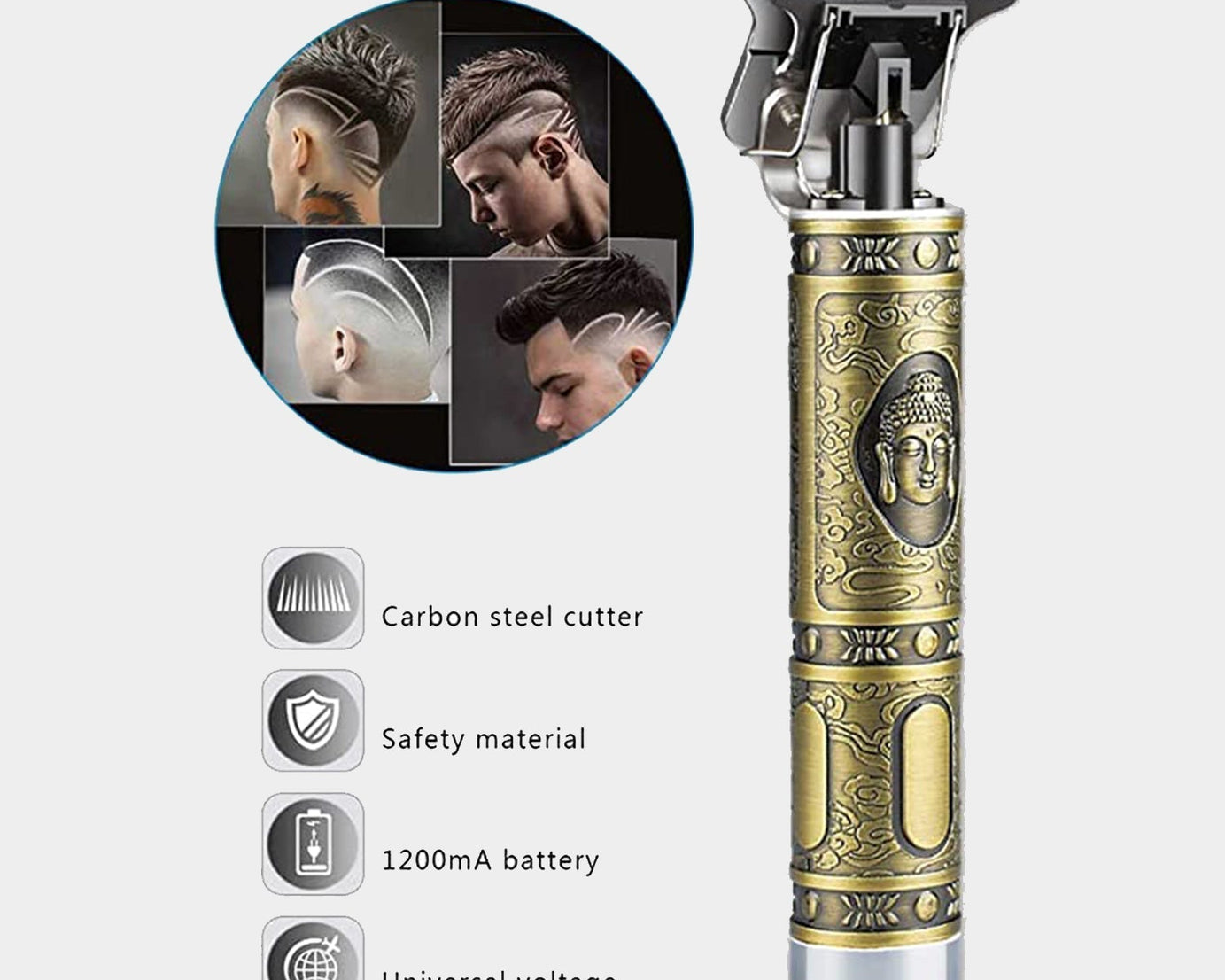 Hair trimmer with ergonomic design and adjustable blades