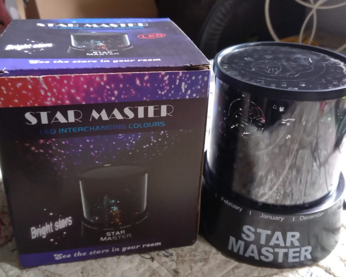 LED Projector Night Light Amazing Lamp, 3 Battery operated lamps, Rotation With the music Function, Master for Kids Bedroom Home Decoration Night Romantic Gift (Battery Not Included / 1 pc)