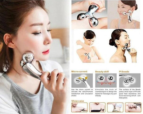 3D facial roller massager for smooth skin.