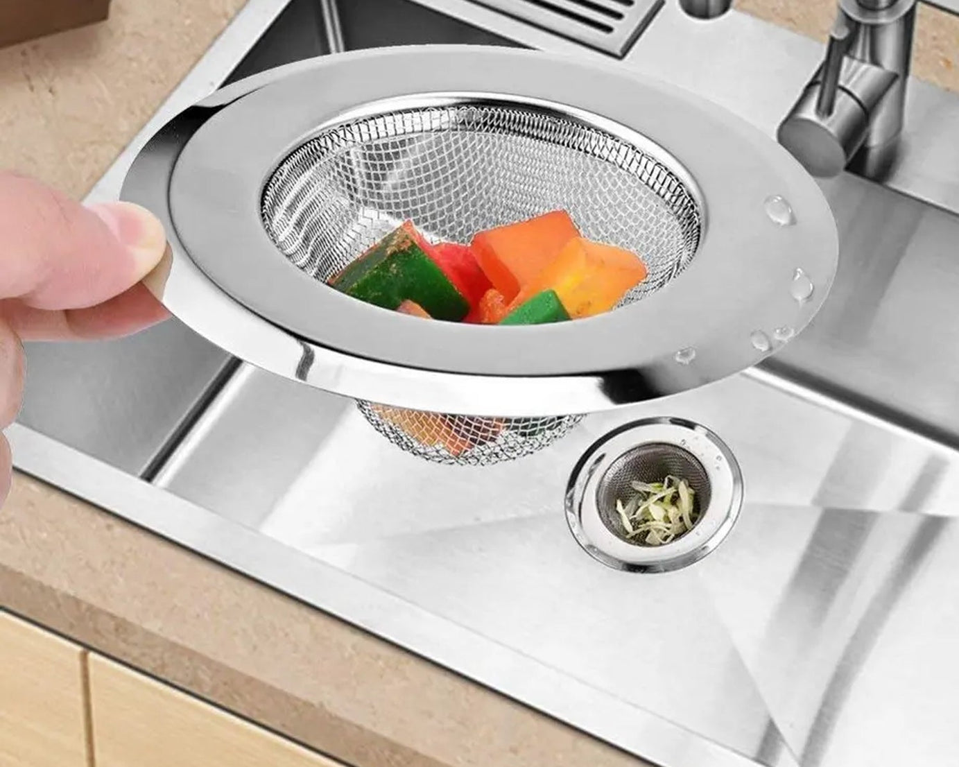Medium Size Stainless Steel Sink Strainer Kitchen Drain Basin Filter Stopper Drainer