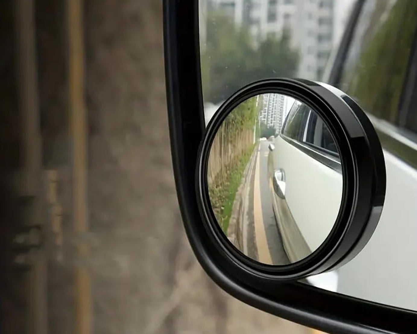 360DEGREE BLIND SPOT ROUND WIDE ANGLE ADJUSTABLE CONVEX REAR VIEW MIRROR - PACK OF 2