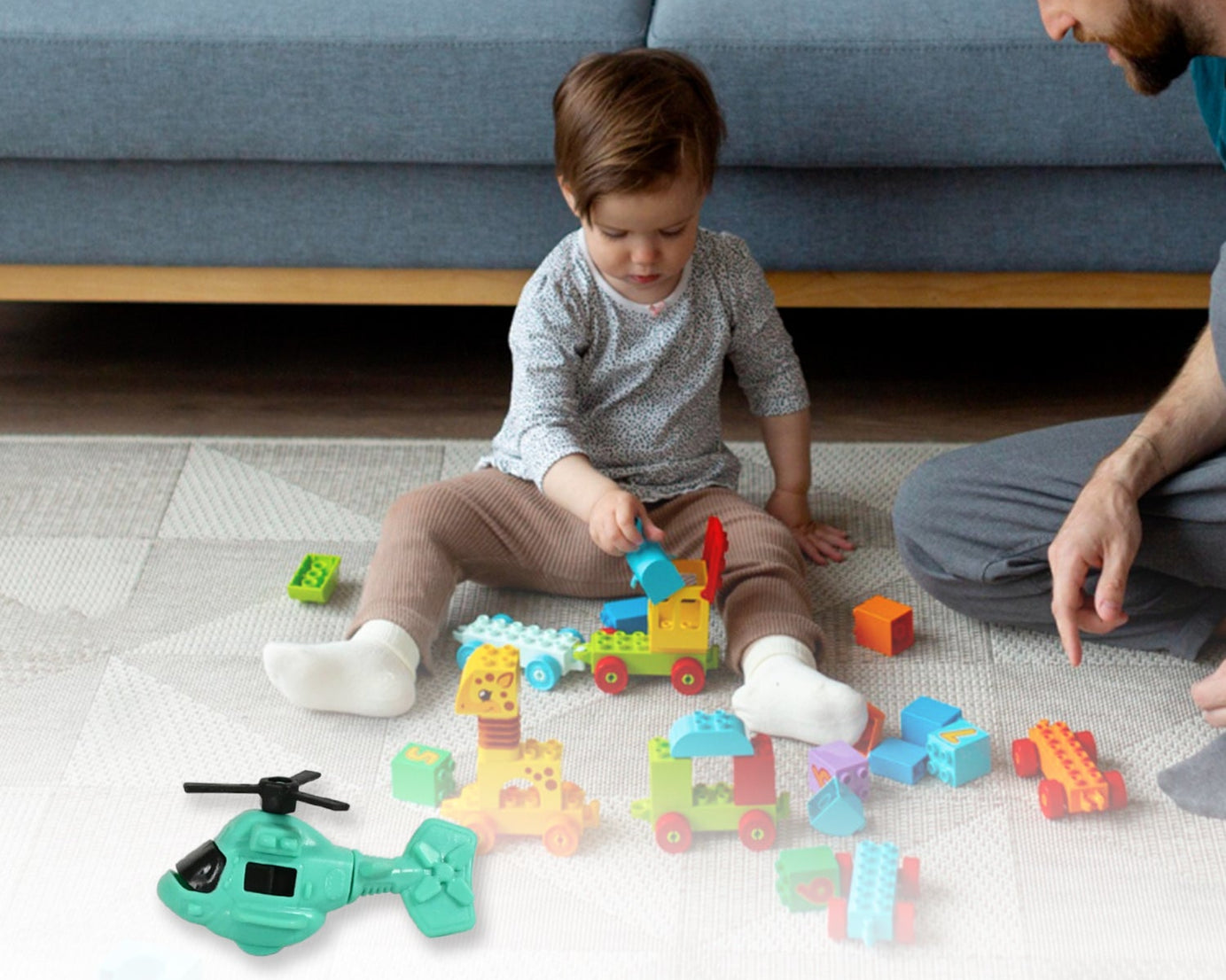 Small DIY Helicopter Toy, Small Kid's Toy, Rotating Tail  Wing DIY Helicopter (30 Pc Set)