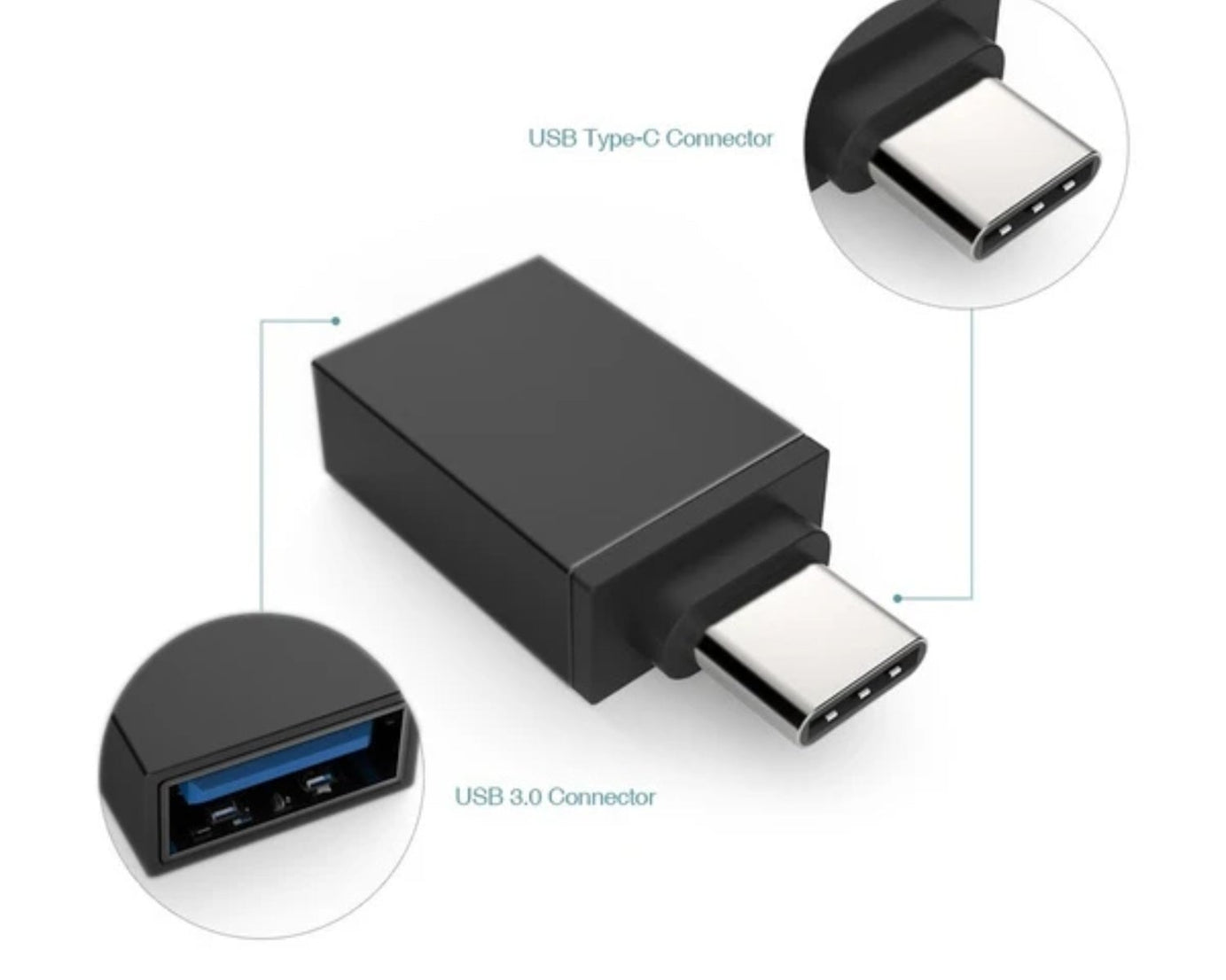 Compact Type-C OTG adapter for external devices.